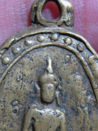 เหรียญหล่อพระประจำวัน หลวงพ่อเชย ปี2495 เนื้อทองผสม วัดเจษฎาราม จ.สมุทรสาคร สภาพพอสวย