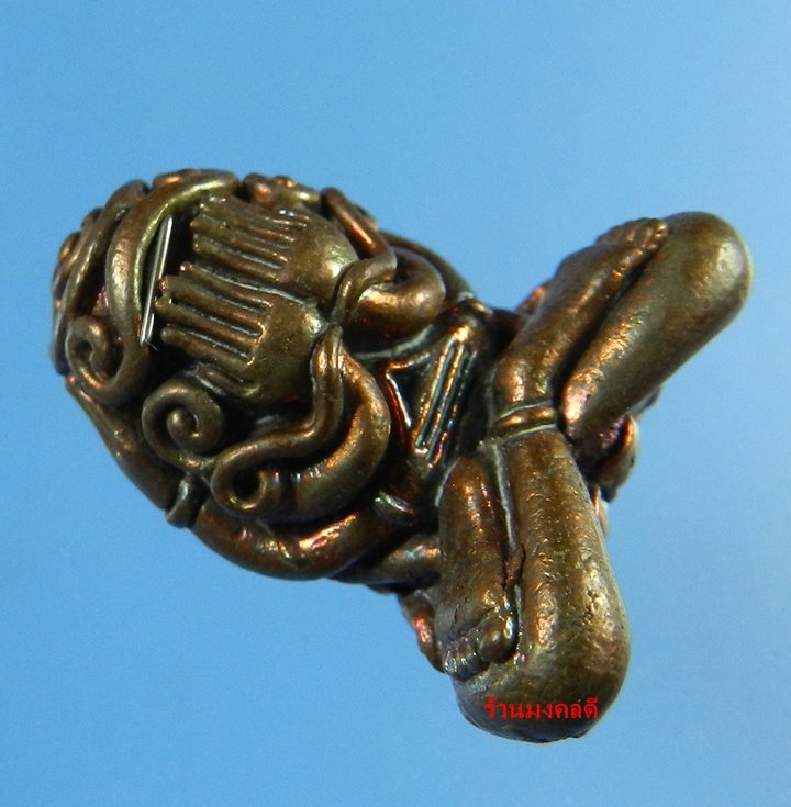 พระปิดตาอุตตโม ไตรมาส 53 หลวงพ่่อสาคร เนื้อทองแดงผสมชนวน พิมพ์ใหญ่ No.1974 !พิเศษมีเข็ม 2 เล่ม 