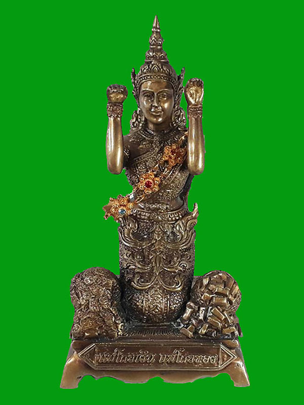 แม่นางกวัก(นางโกย) ขนาดหน้าตัก 4.5 นิ้ว พระอธิการใจ วัดพระยาญาติ จ.สมุทรสงคราม ปี2558