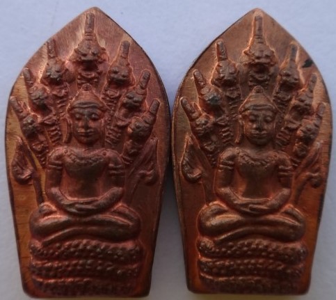 พระนาคปรกใบมะขามหลวงปู่ชื่น วัดตาอี ร่วมปลุกเสก 2องค์เคาะเดียว