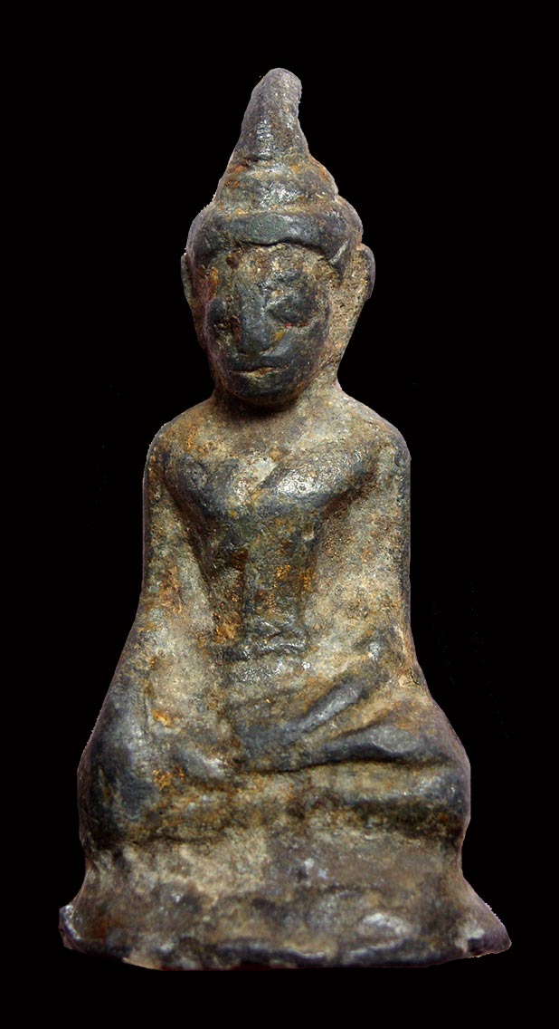 พระเชียงแสนเดี่ยว พิมพ์ลอยองค์ เนื้อตะกั่วสนิมแดง จ.เชียงราย