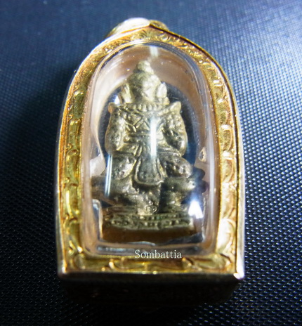 รูปหล่อท้าวเวสสวรรณ เนื้อทองผสม (ยักษ์) รุ่นไตรมาสชนะมาร หลวงปู่หมุน