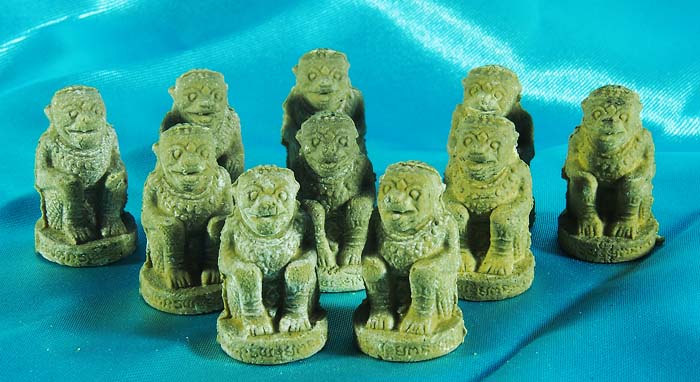 HM 10.14 ..มาชุด 10 องค์ .หนุมานชมภูนุช เนื้อผงพุทธคุณผสมว่าน 108 หลวงปู่หมุน ฐิตสีโล วัดสุทัศน์ 