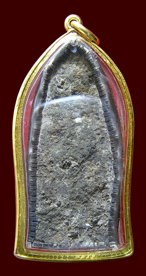 พระร่วงยืนข้างเม็ด เนื้อชินเงิน กรุหม้อแกง สุโขทัย เลี่ยมทอง