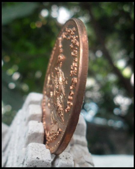 >> เคาะเดียว << เหรียญพรหมจักรสีห์ หลวงปู่หมุน เนื้อทองแดง