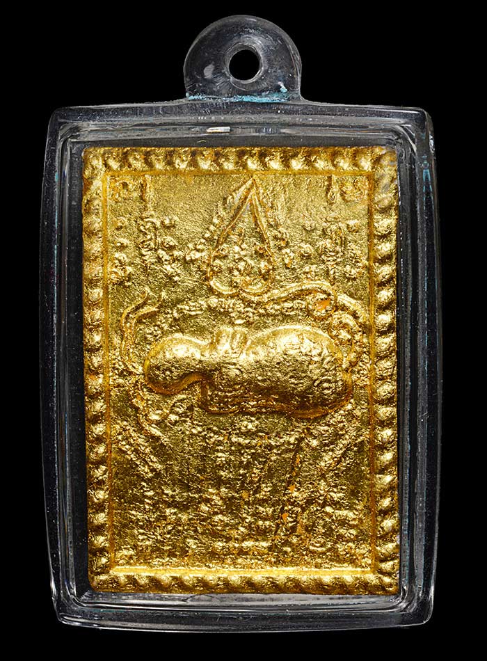 พระผงเพชรพญาธร พิมพ์เล็กเนื้อเทาทาทอง หลวงปู่หมุน วัดบ้านจาน ปลุกเสก ออกวัดซับลำใย ออกปี2543 