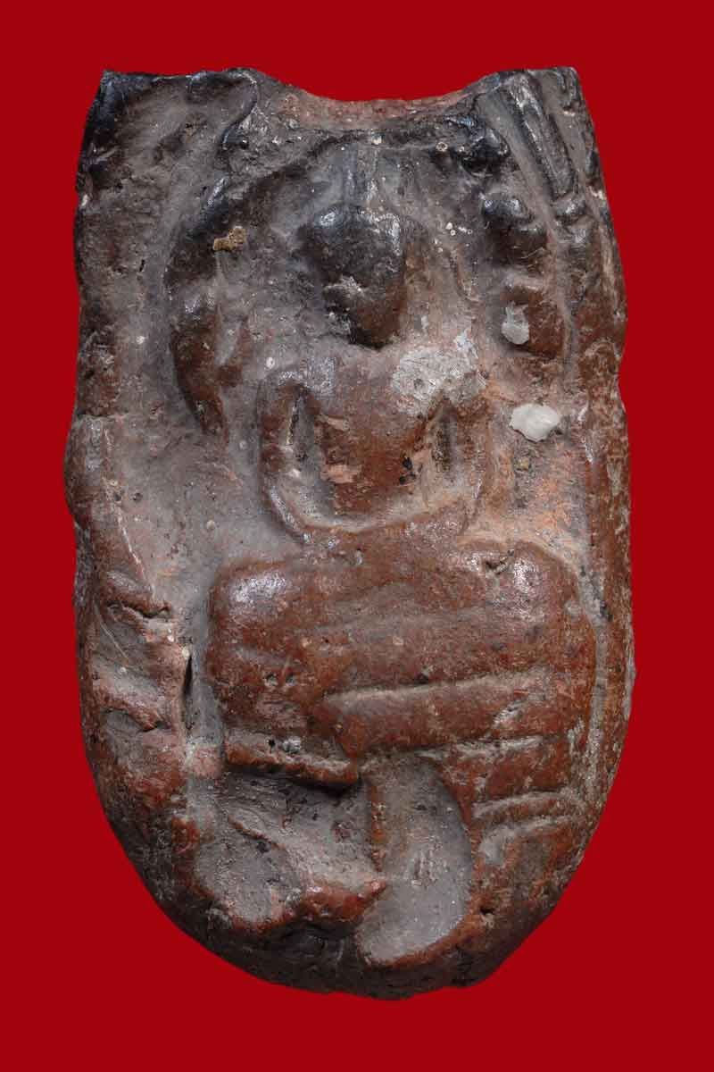 พระนาคปรก กรุเก่า วัด บรมธาตุ เนื้อดิน จ.กำแพงเพชร พิมพ์ใหญ่ 