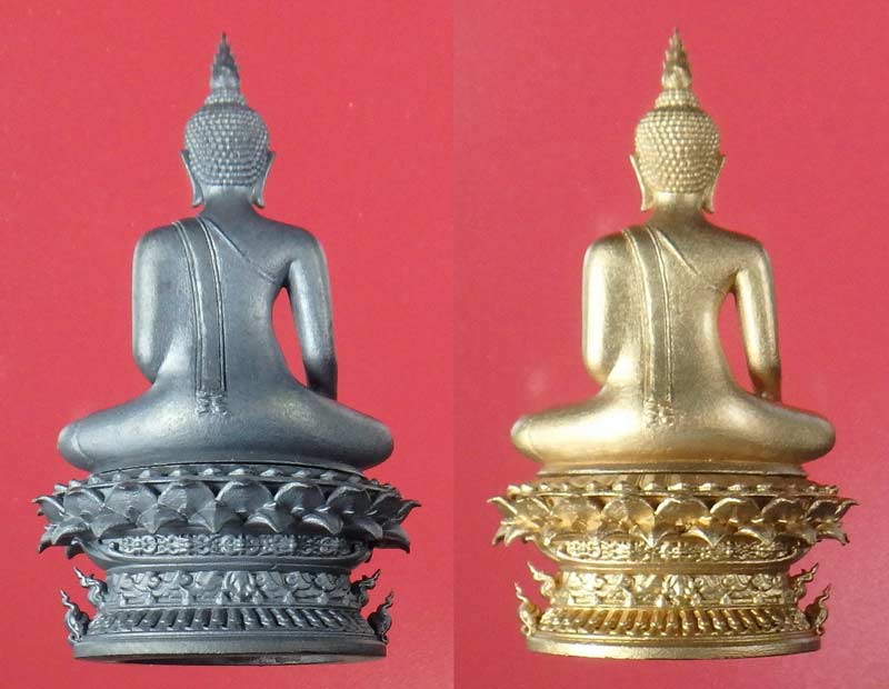 พระกริ่งอจนะ วัดศรีชุม สุโขทัย เนื้อเงินดำ+บรอนซ์อิตาลี หมายเล ข 1853 กริ่งดัง สูง 4 ซม.