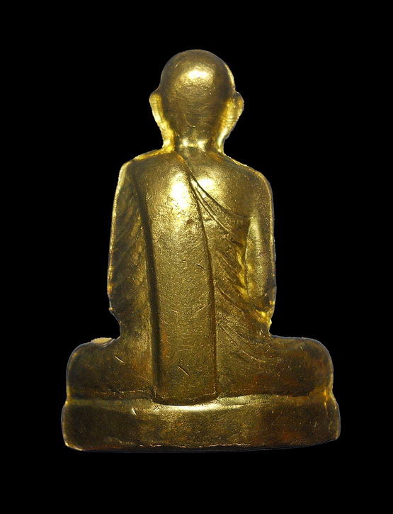 หล่อปั้มหลวงพ่อลออ ที่ระลึกทอดผ้าป่าสามัคคี เนื้อทองเหลือง เลข 703 