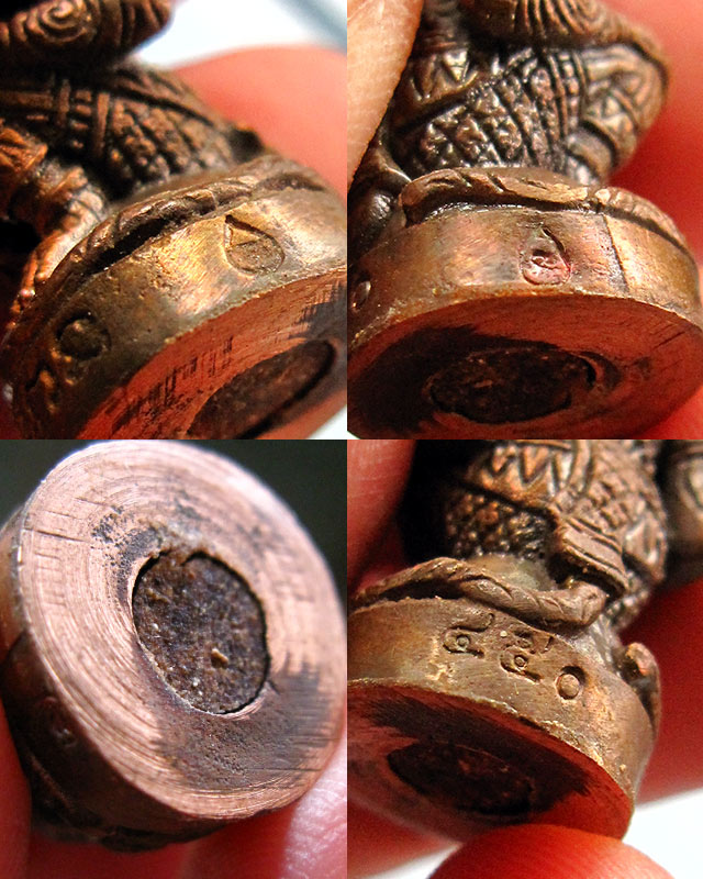 หนุมานมหาปราบไพรี หลวงปู่บัว ถามโก วัดศรีบุรพาราม จ.ตราด เนื้อนวะโลหะ ก้นอุดผงผสมสีผึ้ง หมายเลข ๔๕๐