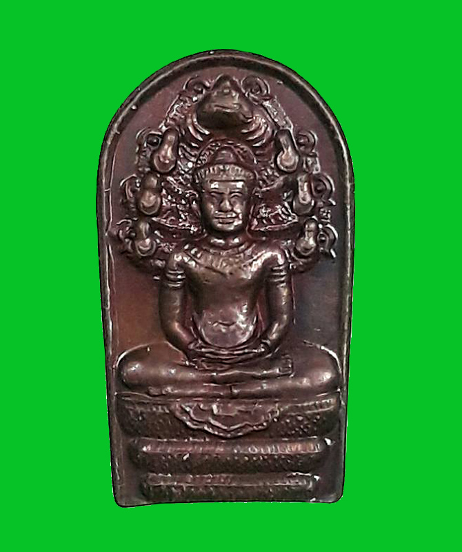  จิ๋วแต่แจ๋ว พระปรกใบมะขามรุ่นแรก หลวงปู่กาหลง วัดเขาแหลม จ.สระแก้ว ปี2547 เนื้อทองแดงรมดำ