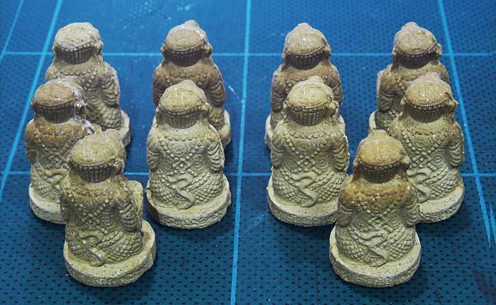 HM 10.21 ..มาชุด 10 องค์ .หนุมานชมภูนุช เนื้อผงพุทธคุณผสมว่าน 108 หลวงปู่หมุน ฐิตสีโล วัดสุทัศน์ 