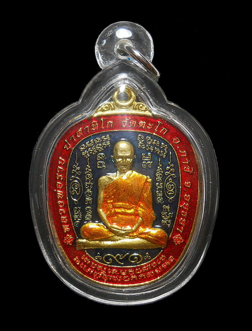 เหรียญแอปเปิ้ลใหญ่ตาลปัตรรุ่นแรก รุ่น รวยยั่งยืนอายุ 91 ปี หลวงพ่อรวย วัดตะโก หมายเลข 81