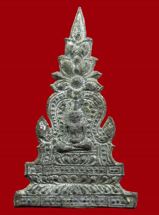 พระซุ้มจิก เนื้อชินเงิน กรุวัดราชบูรณะ จ.อยุธยา + บัตรดีดี สวยแท้แบบนี้ปัจจุบันหายาก