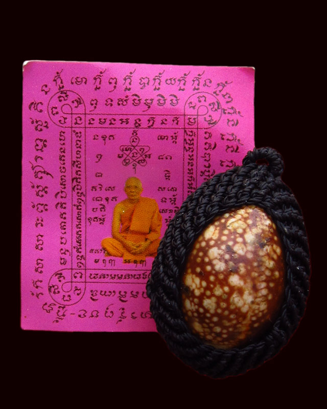 เบี้ยกัน รุ่น ๒ พร้อมกระดาษสารพัดกัน หลวงพ่อสาคร มนุญโญ วัดหนองกรับ จ.ระยอง  ปี ๒๕๕๔