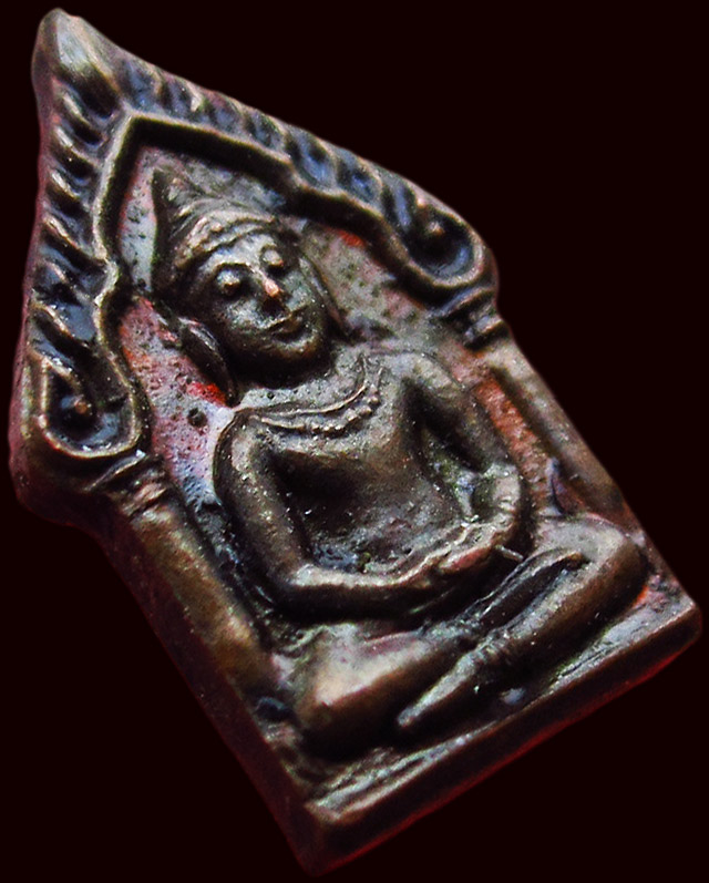 พระยอดขุนพลจิ๋ว เนื้อโลหะผสมชนวนชินบัญชร คลุกสีผึ้งหลวงปู่แก้ว เกสาโร หลวงพ่อสาคร เสกเดี่ยว ปี ๒๕๓๐