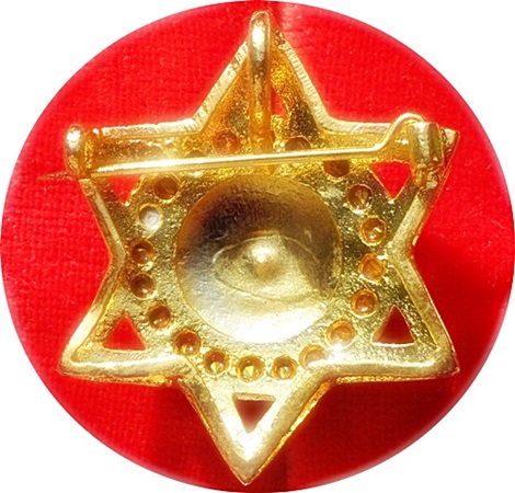 ***เข็มกลัดดาวล้อมเพชร"พลอยสีขาว แฉกไม่มีพลอย" หลังกลวง ลพ.ฤาษีลิงดำ วัดท่าซุง อุทัยธานี