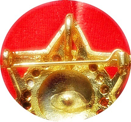 ***เข็มกลัดดาวล้อมเพชร"พลอยสีขาว แฉกไม่มีพลอย" หลังกลวง ลพ.ฤาษีลิงดำ วัดท่าซุง อุทัยธานี