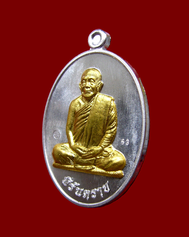 เหรียญหลวงตาบุญหนา วัดป่าโสตถิผล รุ่นนิรันตราย เนื้อสามกษัตริย์ หมายเลข 53