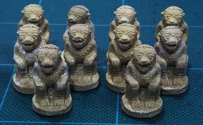 HM 10.37 ..มาชุด 10 องค์ .หนุมานชมภูนุช เนื้อผงพุทธคุณผสมว่าน 108 หลวงปู่หมุน ฐิตสีโล วัดสุทัศน์ 