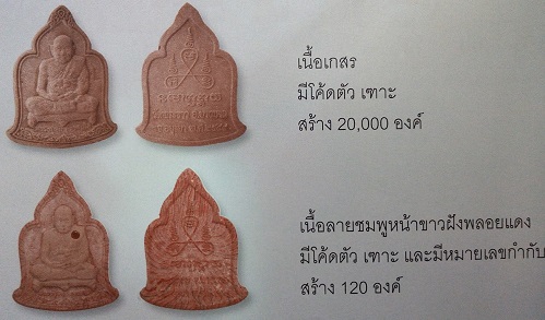 พระผงมหาเศรษฐีเนื้อลายชมพู หลวงปู่ทิม วัดพระขาว ปี49 ฝังพลอยแดง โค๊ตเทาะ,หมายเลข38...เคาะเดียวแดง...