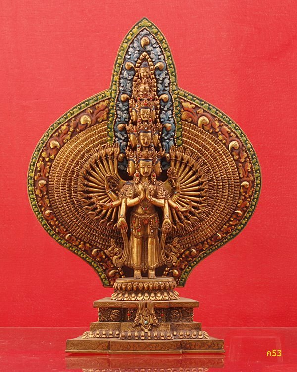 พระบูชาเจ้าแม่กวนอิม ปางพันมือ งานศิลปะจีนธิเบต 3 ถอด อลังการมาก