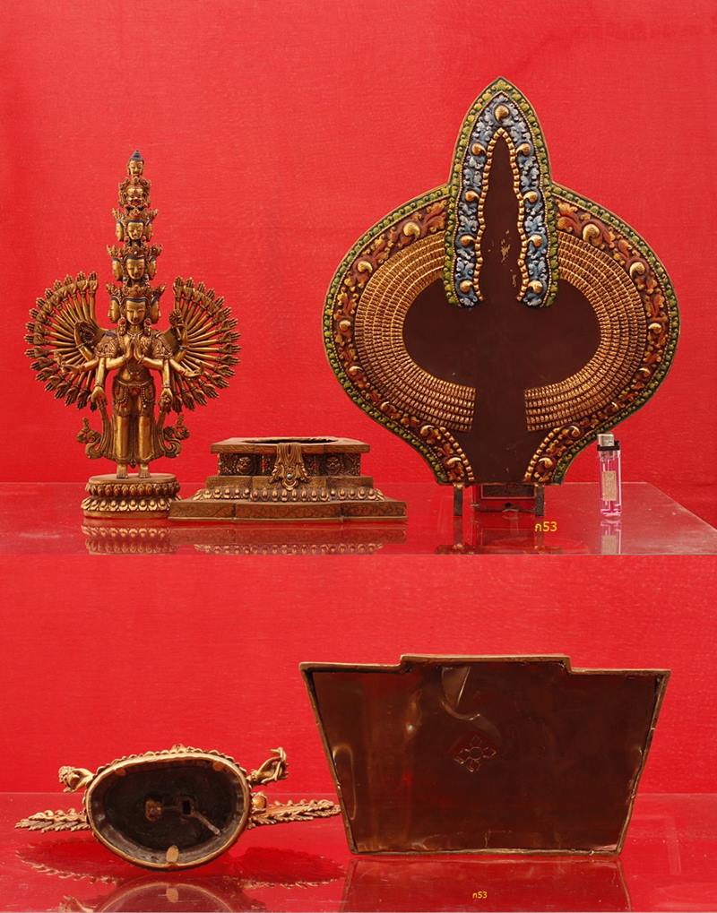 พระบูชาเจ้าแม่กวนอิม ปางพันมือ งานศิลปะจีนธิเบต 3 ถอด อลังการมาก