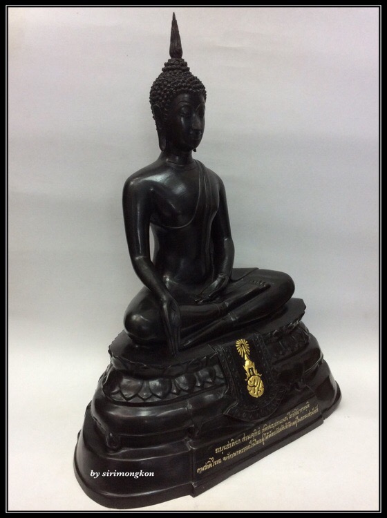 พระพุทธรูป ภปร. ปี2508 (ย้อนยุค) วัดบวรนิเวศ ขนาดบูชา สูง17นิ้ว หน้าตัก9นิ้ว เนื้อทองเหล