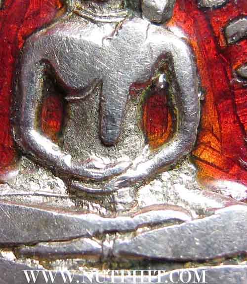 93*ลพ.โสธร พิมพ์อาร์มใหญ่ เนื้อเงินแท้ ลงยาสีแดง วัดโสธรฯ แปดริ้ว ๐๙+บัตรรับรองพระแท้*