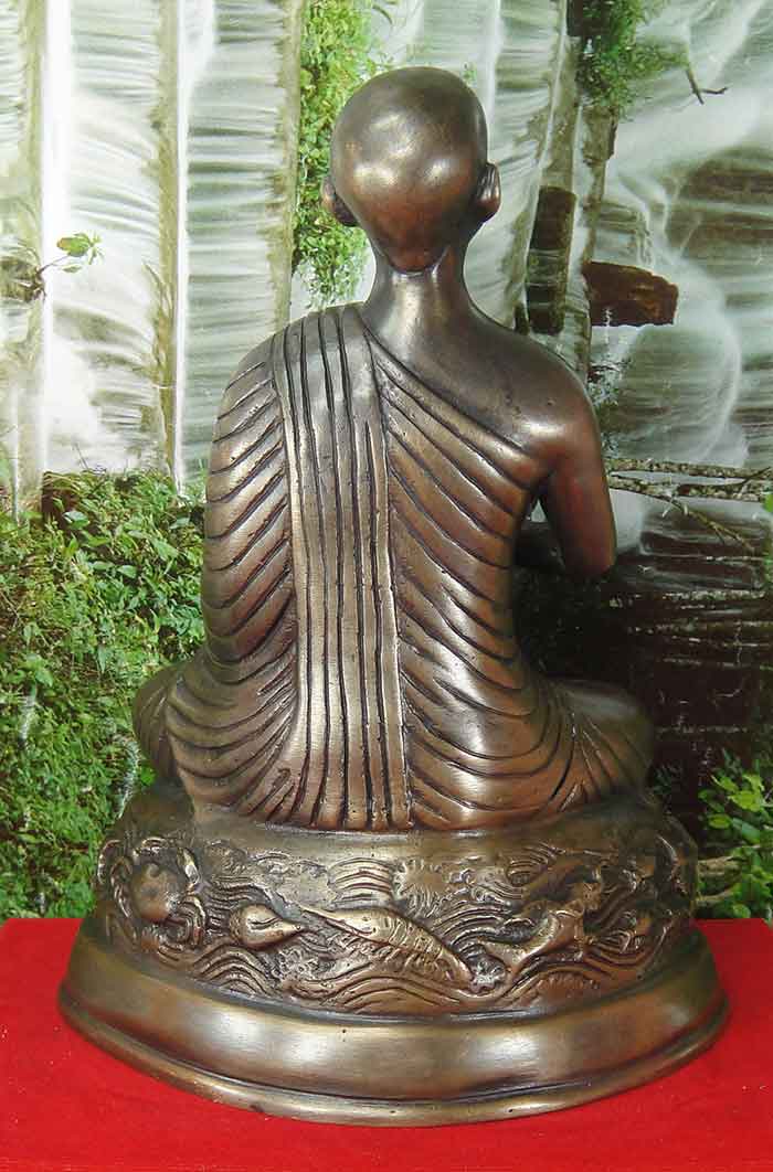 พระบูชา พระอุปคุต ปางจกบาตร 5 นิ้ว เนื้อทองเหลือง ผิวหิ้งเดิม