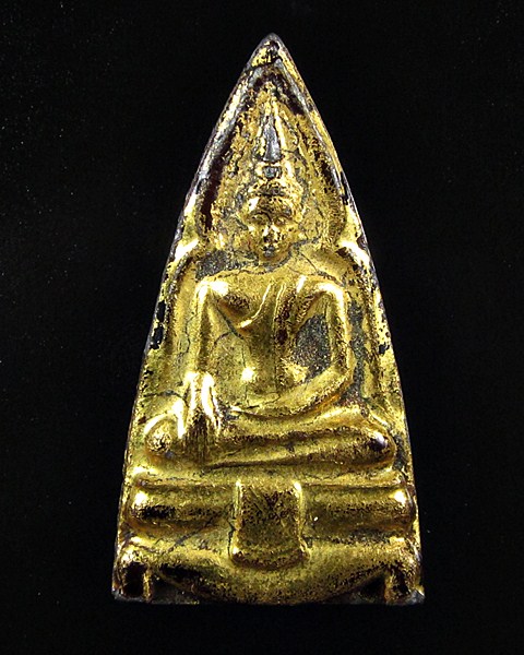 พระหลวงพ่อยุ้ย เนื้อชินตะกั่ว ลงรักปิดทอง วัดบางกะปิ กรุงเทพ