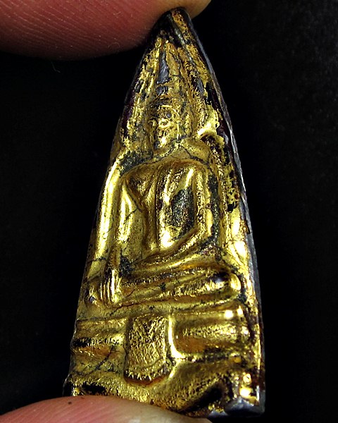 พระหลวงพ่อยุ้ย เนื้อชินตะกั่ว ลงรักปิดทอง วัดบางกะปิ กรุงเทพ