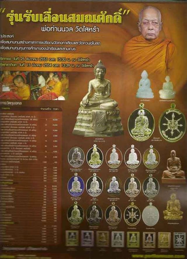 เหรียญเลื่อนพ่อท่านนวล วัดประดิษฐาราม (วัดไสหร้า) รุ่นเลื่อนสมณศักดิ์ เนื้อนวะโลหะ เลข ๑๖๕๗