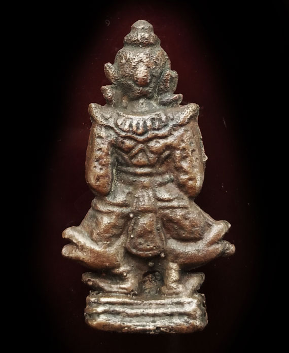 เคาะเดียว ท้าวเวสสุวรรณหลวงปู่หมุน วัดบ้านจานรุ่นจักรพรรตราธิราช ปี45 เนื้อนวะโลหะ สวย คม