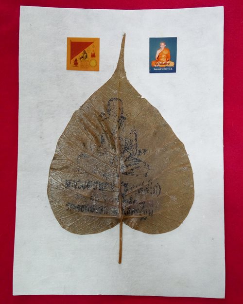 ใบโพธิ์ติดรูปสี 1นิ้ว ปี32 หลวงพ่อแช่ม วัดดอนยายหอม จ.นครปฐม