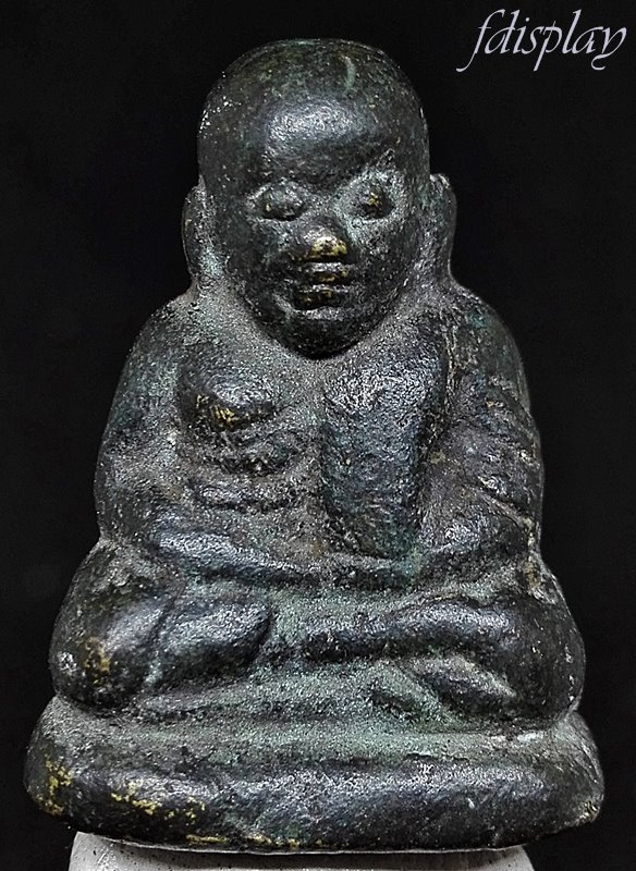 รูปหล่อหลวงพ่อเงิน รุ่นปืนแตก หล่อนำฤกษ์ในพิธี ปี2528 เนื้อโลหะเก่าจัดๆ ดูเข้มขลังสุดๆ