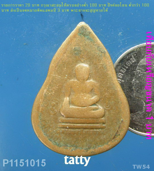 เหรียญหลวงปู่เผือก วัดกิ่งแก้ว หลังพระสังขจายน์ สภาพสึก (ไม่ทัน)