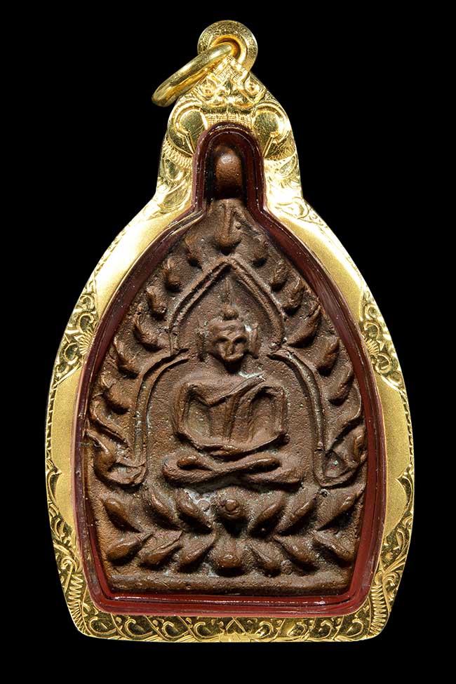 เหรียญเจ้าสัว รุ่น 2 พ.ศ 2535 เนื้อทองแดง ต้นตำหรับหลวงปู่บุญ วัดกลางบางแก้ว เลี่ยมทองคำพร้อมใช้