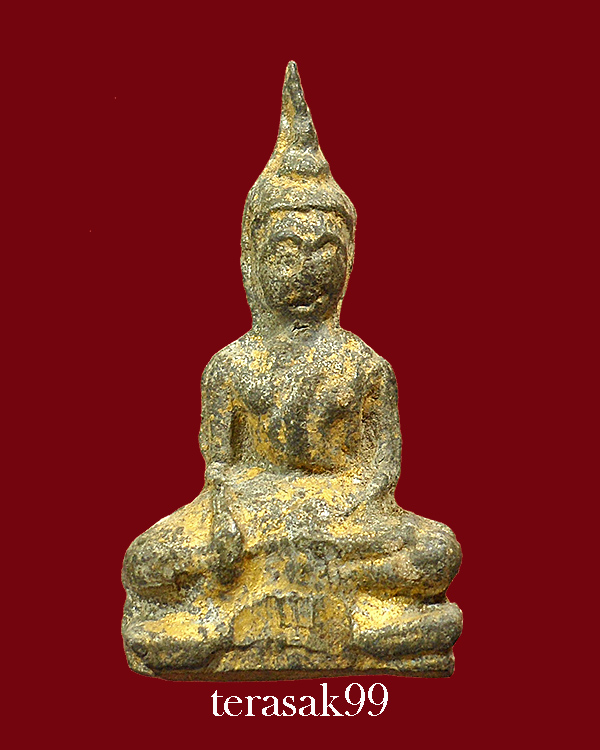 พระกรุวัดเกาะสัมพันธวงศ์ พิมพ์นั่งมารวิชัย เนื้อชินเงินปิดทองจากกรุ กรุงเทพฯ