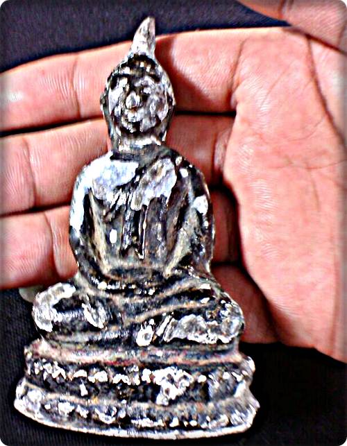 จัดของสะสมพระรัตนะพิมพ์ใหญ่ เนื้อตะกั่วสนิมแดง ปิดทองเก่าขุดพบที่กรุอยุธยาเป็นพระความสำเร็จสวย