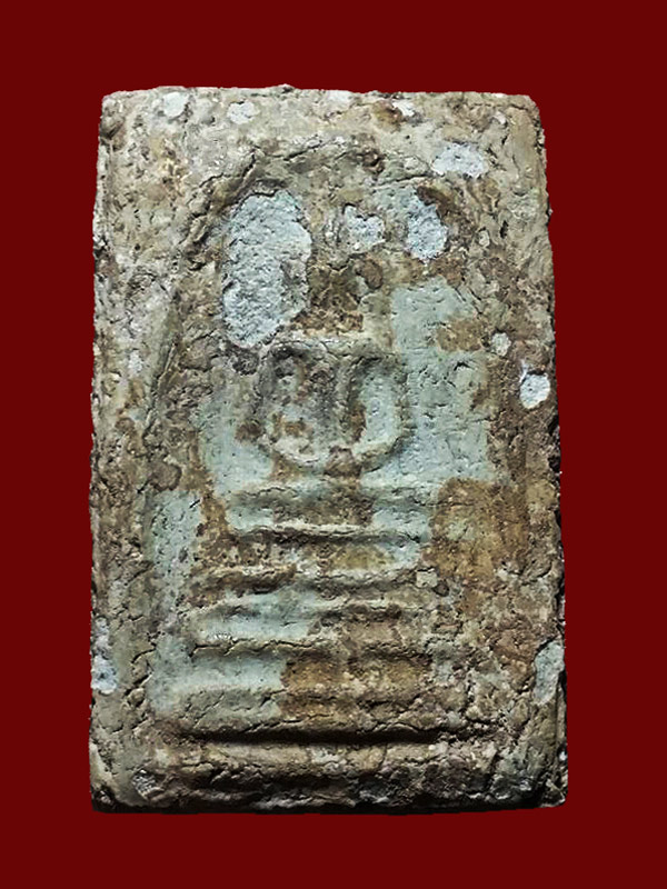 พระสมเด็จหลวงปู่ลำภู  พิมพ์ฐานคู่ วัดใหม่อมตรส บางขุนพรหม กทม.+ บัตรรับรองพระแท้