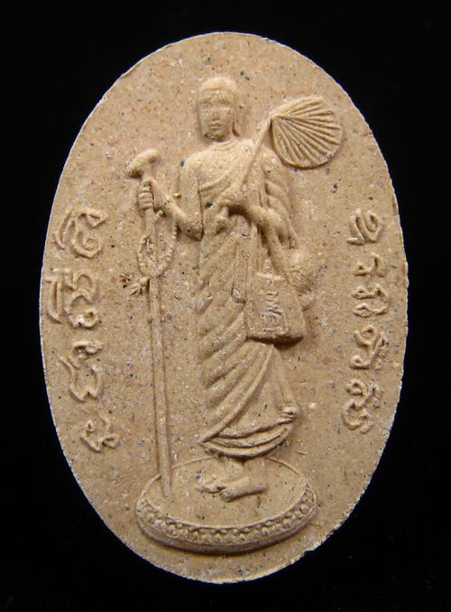  พระสิวลีหลังพระแม่ธรณีบีบมวยผมเนื้อขาว (พิมพ์ใหญ่) หลวงปู่หมุน ฐิตสีโล 2542 #4