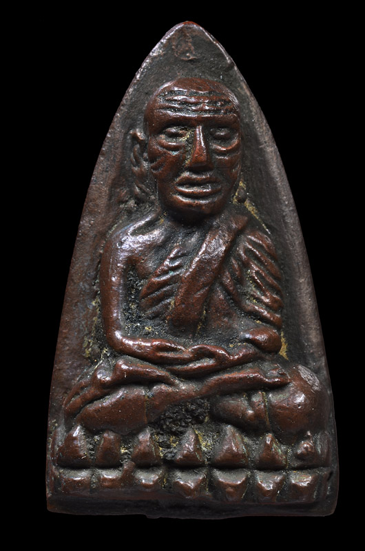 หลวงพ่อทวด วัดช้างให้ พิมพ์เตารีใหญ่A(นิยม)เนื้อโลหะผสม ปี2505