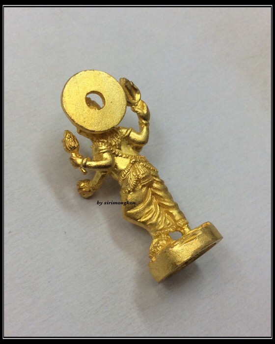 พระพิฆเนศ ปางยืน4กร รุ่นมหาเทพ-มหามงคล ฉลอง100ปี วัดแก้วแจ่มฟ้า ปี50 เนื้อกะไหล่ทอง มีโค๊ด กล่องเดิม