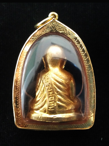 หลวงพ่อเงิน วัดมูลเหล็ก ปี15 พิมพ์นิยม มือนับแบ็งคฺ์ เลี่ยมทองพร้อมใช้