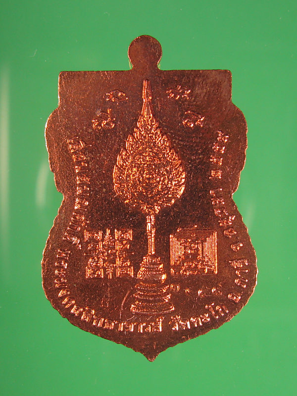 เหรียญเลื่อนสมณศักดิ์หลวงพ่อรวย วัดตะโก เนื้อทองแดงลงยาน้ำเงิน หมายเลข 3488