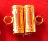 ตะกรุดคู่ทองคำ 90% มีห่วง (สำหรับร้อยสร้อย) ยาวประมาณ 1.2 cm อ้วน 5 มิล นน. 1.3 g
