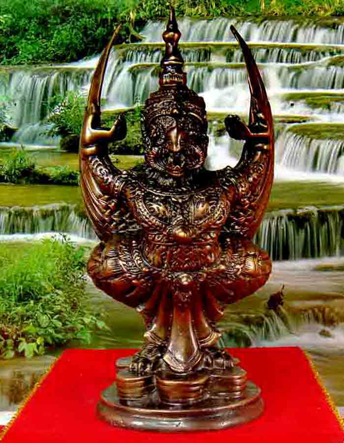 ***พญาครุฑเหยียบเงินทอง เนื้อทองเหลืองรมดำ อำนาจบารมีความมั่งคั่งร่ำรวยเงินทอง