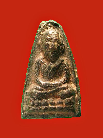  หลวงปู่ทวดเนื้อดินเผา (ผสมผงว่านหลวงปู่ทวด ปี2497) พระครูใบฎีกาขาว รกุขิตธมุโม วัดช้างให้ ปี 2513