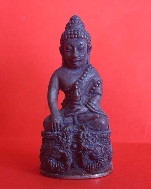 พระกริ่งศรีสุทโธ หลวงปู่บัว วัดศรีบูรพาราม จ.ตราด เนื้อสัมฤทธิ์ ก้นทองแดง หมายเลข ๑๖๕๘ พร้อมกล่อง